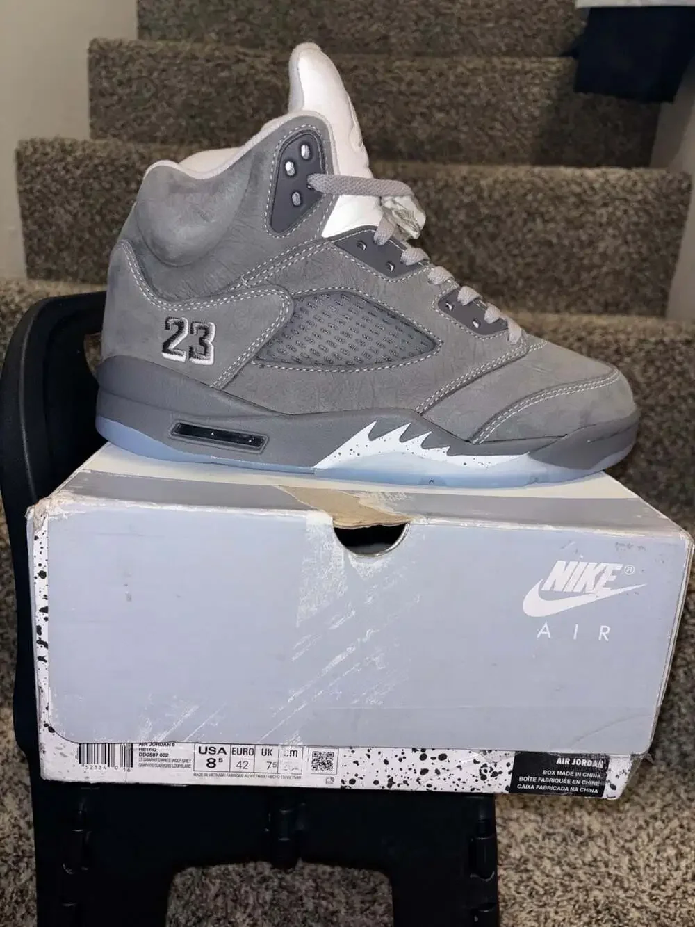Air Jordan 5 Retro ‘Wolf Grey’. Size 8.5 men’s.